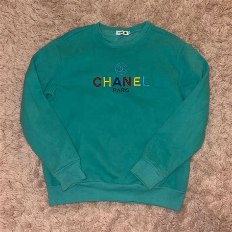 chanel crew neck|Chanel flannel cardigan.